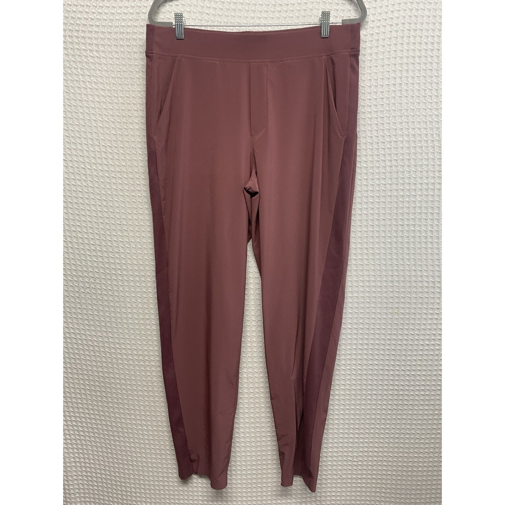 Athleta Womens Brooklyn‎ Pants 14T Rose Textured ribbed side Ankle Boho Chic